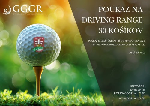 POUKAZ NA DRIVING RANGE 30 KOŠÍKOV